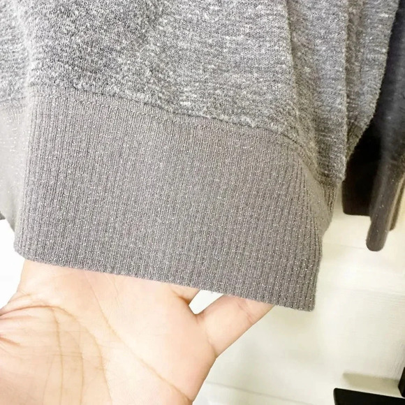 MADEWELL Hi-Line Size Small Gray Space Dye Cropped Length Long Sleeve Tee - Picture 3 of 7